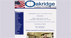 Desktop Screenshot of oakridgecustomfinishing.com